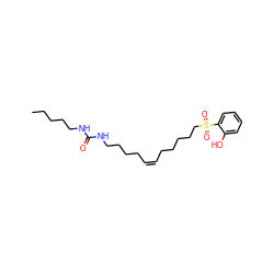 CCCCCNC(=O)NCCCC/C=C\CCCCCS(=O)(=O)c1ccccc1O ZINC000203753255