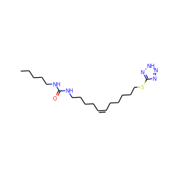 CCCCCNC(=O)NCCCC/C=C\CCCCCSc1nn[nH]n1 ZINC000203753240