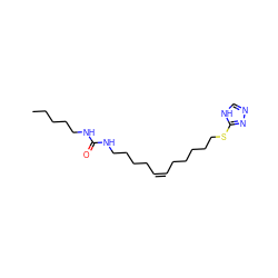 CCCCCNC(=O)NCCCC/C=C\CCCCCSc1nnc[nH]1 ZINC000148880805