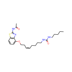 CCCCCNC(=O)NCCCC/C=C\CCOc1cccc2sc(NC(C)=O)nc12 ZINC000203760217