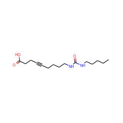 CCCCCNC(=O)NCCCCC#CCCC(=O)O ZINC000043059828