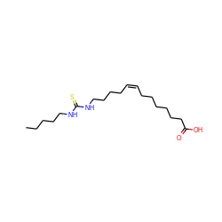 CCCCCNC(=S)NCCCC/C=C\CCCCCCC(=O)O ZINC000043023725