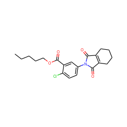 CCCCCOC(=O)c1cc(N2C(=O)C3=C(CCCC3)C2=O)ccc1Cl ZINC000103293264