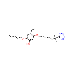 CCCCCOc1cc(CC)c(OCCCCCC(C)(C)c2nnn[nH]2)cc1O ZINC000029405201
