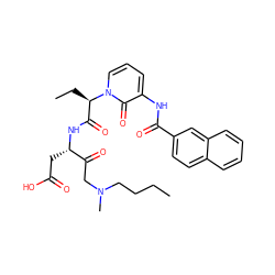 CCCCN(C)CC(=O)[C@H](CC(=O)O)NC(=O)[C@@H](CC)n1cccc(NC(=O)c2ccc3ccccc3c2)c1=O ZINC000028101114