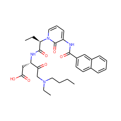 CCCCN(CC)CC(=O)[C@H](CC(=O)O)NC(=O)[C@@H](CC)n1cccc(NC(=O)c2ccc3ccccc3c2)c1=O ZINC000028088843