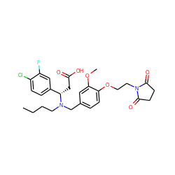 CCCCN(Cc1ccc(OCCN2C(=O)CCC2=O)c(OC)c1)[C@@H](CC(=O)O)c1ccc(Cl)c(F)c1 ZINC000225128228