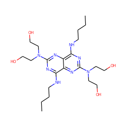 CCCCNc1nc(N(CCO)CCO)nc2c(NCCCC)nc(N(CCO)CCO)nc12 ZINC000028710652