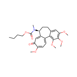 CCCCOC(=O)N(C)[C@H]1CCc2cc(OC)c(OC)c(OC)c2-c2ccc(OC)c(=O)cc21 ZINC000027639440