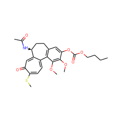 CCCCOC(=O)Oc1cc2c(c(OC)c1OC)-c1ccc(SC)c(=O)cc1[C@@H](NC(C)=O)CC2 ZINC000005811549