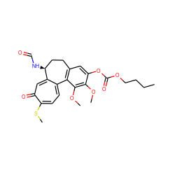 CCCCOC(=O)Oc1cc2c(c(OC)c1OC)-c1ccc(SC)c(=O)cc1[C@@H](NC=O)CC2 ZINC000027645712