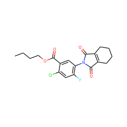 CCCCOC(=O)c1cc(N2C(=O)C3=C(CCCC3)C2=O)c(F)cc1Cl ZINC000098083578