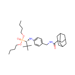 CCCCOP(=O)(OCCCC)[C@H](Nc1ccc(CNC(=O)C23CC4CC(CC(C4)C2)C3)cc1)C(C)(C)C ZINC000198523254