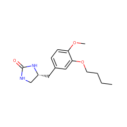 CCCCOc1cc(C[C@@H]2CNC(=O)N2)ccc1OC ZINC000002011308