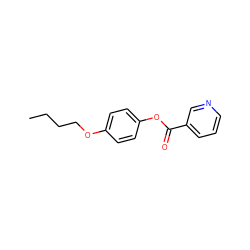 CCCCOc1ccc(OC(=O)c2cccnc2)cc1 ZINC000002029366