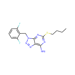 CCCCSc1nc(N)c2nnn(Cc3c(F)cccc3F)c2n1 ZINC000040918896