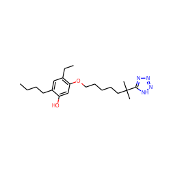 CCCCc1cc(CC)c(OCCCCCC(C)(C)c2nnn[nH]2)cc1O ZINC000026157034