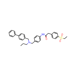 CCCN(Cc1ccc(NC(=O)Cc2ccc(S(=O)(=O)CC)cc2)cc1)Cc1ccc(-c2ccccc2)cc1 ZINC000103257512