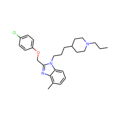 CCCN1CCC(CCCn2c(COc3ccc(Cl)cc3)nc3c(C)cccc32)CC1 ZINC000027526756