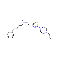 CCCN1CCN(c2nc(CCN(C)CCCCc3ccccc3)cs2)CC1 ZINC000098082649