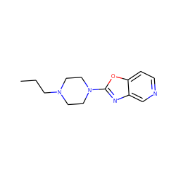 CCCN1CCN(c2nc3cnccc3o2)CC1 ZINC000038308816