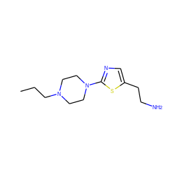 CCCN1CCN(c2ncc(CCN)s2)CC1 ZINC000040901034