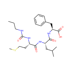 CCCNC(=O)N[C@@H](CCSC)C(=O)N[C@@H](CC(C)C)C(=O)N[C@@H](Cc1ccccc1)C(=O)O ZINC000013746809