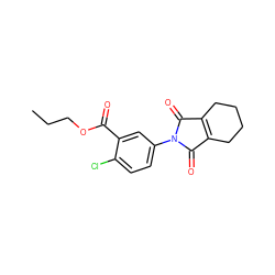 CCCOC(=O)c1cc(N2C(=O)C3=C(CCCC3)C2=O)ccc1Cl ZINC000103272158