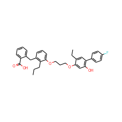 CCCc1c(Cc2ccccc2C(=O)O)cccc1OCCCOc1cc(O)c(-c2ccc(F)cc2)cc1CC ZINC000027517719
