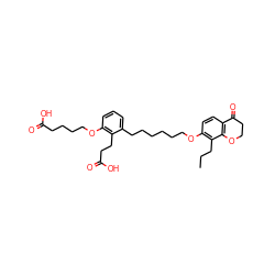 CCCc1c(OCCCCCCc2cccc(OCCCCC(=O)O)c2CCC(=O)O)ccc2c1OCCC2=O ZINC000003922070