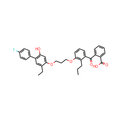 CCCc1c(OCCCOc2cc(O)c(-c3ccc(F)cc3)cc2CC)cccc1C(=O)c1ccccc1C(=O)O ZINC000027518121