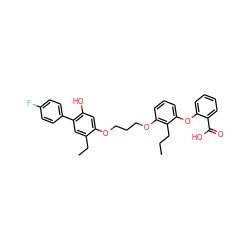 CCCc1c(OCCCOc2cc(O)c(-c3ccc(F)cc3)cc2CC)cccc1Oc1ccccc1C(=O)O ZINC000003930629