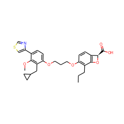 CCCc1c(OCCCOc2ccc(-c3cscn3)c(OC)c2CC2CC2)ccc2c1O[C@@H]2C(=O)O ZINC000027982833