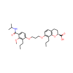 CCCc1c(OCCCOc2ccc(C(=O)NC(C)C)c(OC)c2CCC)ccc2c1O[C@H](C(=O)O)CC2 ZINC000027891813