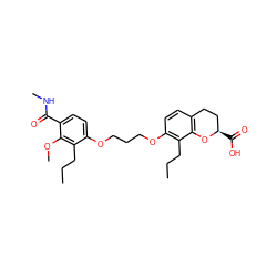 CCCc1c(OCCCOc2ccc(C(=O)NC)c(OC)c2CCC)ccc2c1O[C@H](C(=O)O)CC2 ZINC000003779073