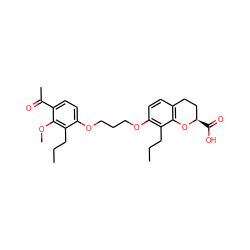 CCCc1c(OCCCOc2ccc(C(C)=O)c(OC)c2CCC)ccc2c1O[C@H](C(=O)O)CC2 ZINC000003784465