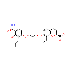 CCCc1c(OCCCOc2ccc(C(N)=O)c(OC)c2CCC)ccc2c1O[C@H](C(=O)O)CC2 ZINC000013740557