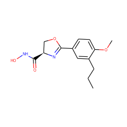 CCCc1cc(C2=N[C@@H](C(=O)NO)CO2)ccc1OC ZINC000026851918