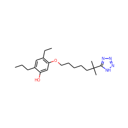 CCCc1cc(CC)c(OCCCCCC(C)(C)c2nnn[nH]2)cc1O ZINC000013744111