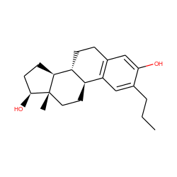 CCCc1cc2c(cc1O)CC[C@@H]1[C@@H]2CC[C@]2(C)[C@@H](O)CC[C@@H]12 ZINC000005807489