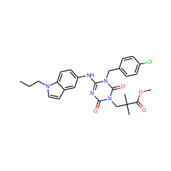 CCCn1ccc2cc(Nc3nc(=O)n(CC(C)(C)C(=O)OC)c(=O)n3Cc3ccc(Cl)cc3)ccc21 ZINC000200509752