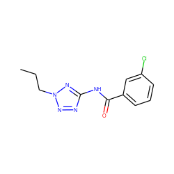 CCCn1nnc(NC(=O)c2cccc(Cl)c2)n1 ZINC000000562829