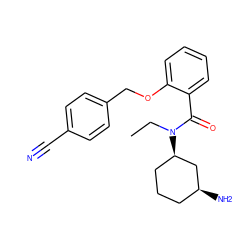 CCN(C(=O)c1ccccc1OCc1ccc(C#N)cc1)[C@@H]1CCC[C@H](N)C1 ZINC000096286319