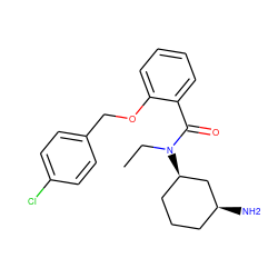 CCN(C(=O)c1ccccc1OCc1ccc(Cl)cc1)[C@@H]1CCC[C@H](N)C1 ZINC000096286332