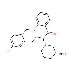 CCN(C(=O)c1ccccc1OCc1ccc(Cl)cc1)[C@H]1CCC[C@@H](N)C1 ZINC000096286331