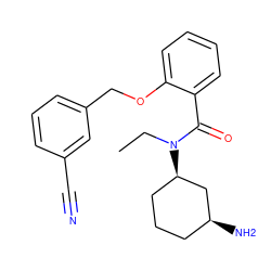 CCN(C(=O)c1ccccc1OCc1cccc(C#N)c1)[C@@H]1CCC[C@H](N)C1 ZINC000096286323