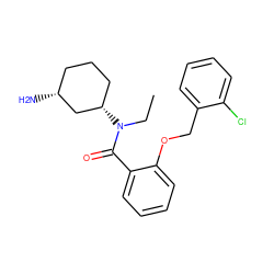 CCN(C(=O)c1ccccc1OCc1ccccc1Cl)[C@H]1CCC[C@@H](N)C1 ZINC000096286337