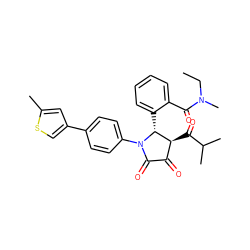 CCN(C)C(=O)c1ccccc1[C@@H]1[C@@H](C(=O)C(C)C)C(=O)C(=O)N1c1ccc(-c2csc(C)c2)cc1 ZINC000169696389