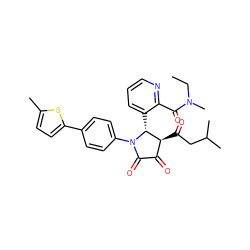 CCN(C)C(=O)c1ncccc1[C@@H]1[C@@H](C(=O)CC(C)C)C(=O)C(=O)N1c1ccc(-c2ccc(C)s2)cc1 ZINC000169696691