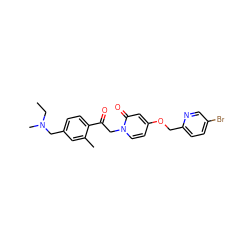 CCN(C)Cc1ccc(C(=O)Cn2ccc(OCc3ccc(Br)cn3)cc2=O)c(C)c1 ZINC000169711426
